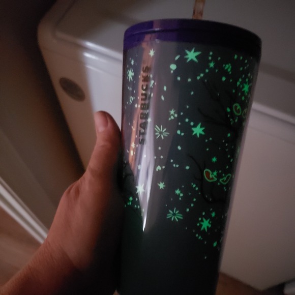 Starbucks Purple Halloween Tree Glow In The Dark 24 oz Venti Tumbler Cup - Picture 2 of 7